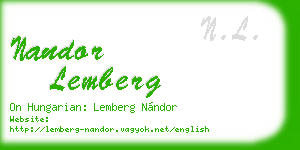 nandor lemberg business card